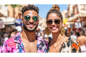 Young diverse couple enjoying a, a Person Photo by Lermont51