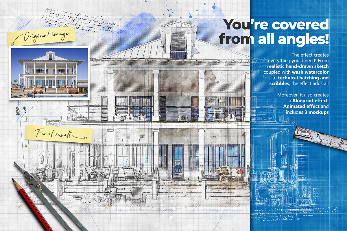 Architecture Sketch PS Action, an Action Add-On by IndWorks Design (Photo 2 of 10)