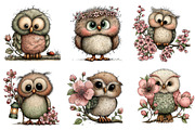 Whimsical Spring Owl Clipart, an Illustration by Dream Creation (Thumbnail 5 of 7)