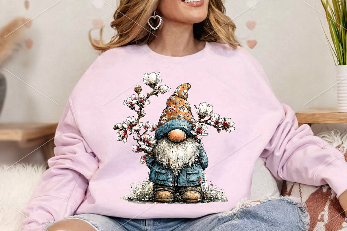 Whimsical Spring Gnome Clipart PNG, an Illustration by Canvas Craft (Photo 4 of 7)