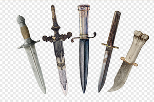 Vintage Daggers Clipart Illustration