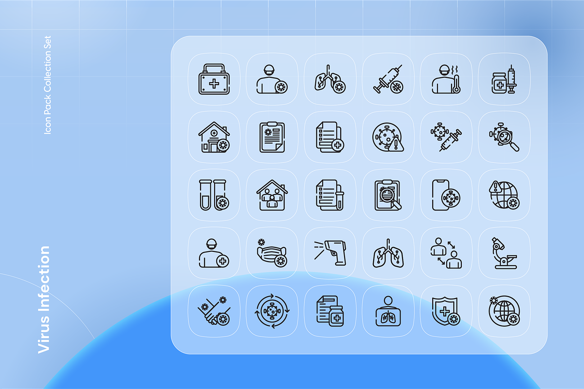 Virus Infection Icon Set, an Outline Icon by Nathaya Studio (Photo 2 of 2)