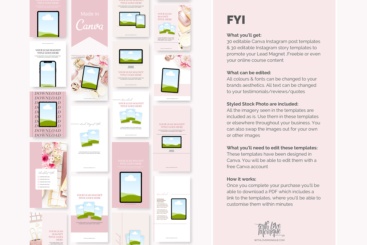 Instagram Lead Magnet Promotion Temp, a Social Media Template by With Love Monique (Photo 6 of 9)