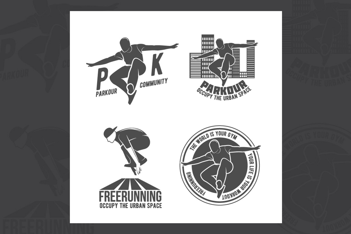 Set of parkour badges, a Branding & Logo Template by Alex_Ivanov