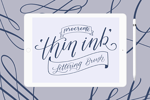 iPad Lettering brush - 'Thin Ink'