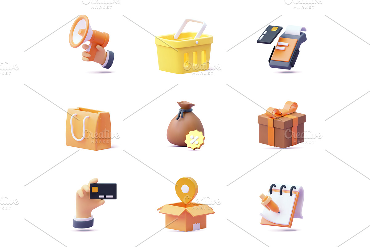 Shopping icon set, an Illustration by tele52