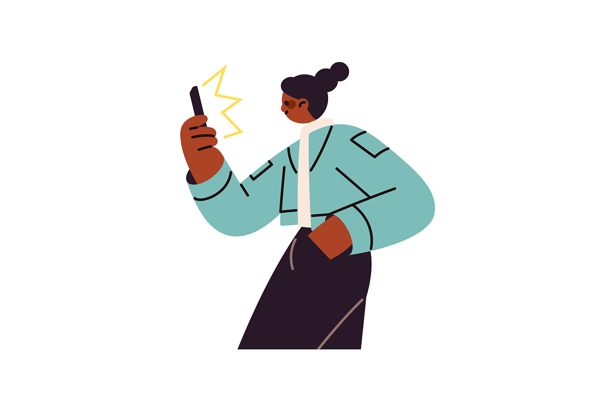 People using smartphones set, a Person Illustration by PaperTrident (Photo 10 of 11)