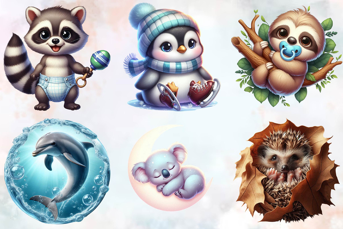 Watercolor Baby Animal Nursery Clipa, an Illustration by SVGArt (Photo 6 of 8)