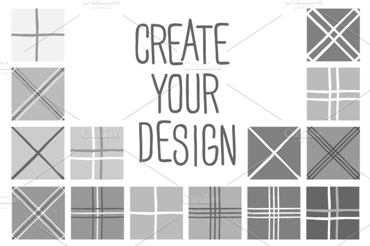Checkered monochrome tile patterns preview 3