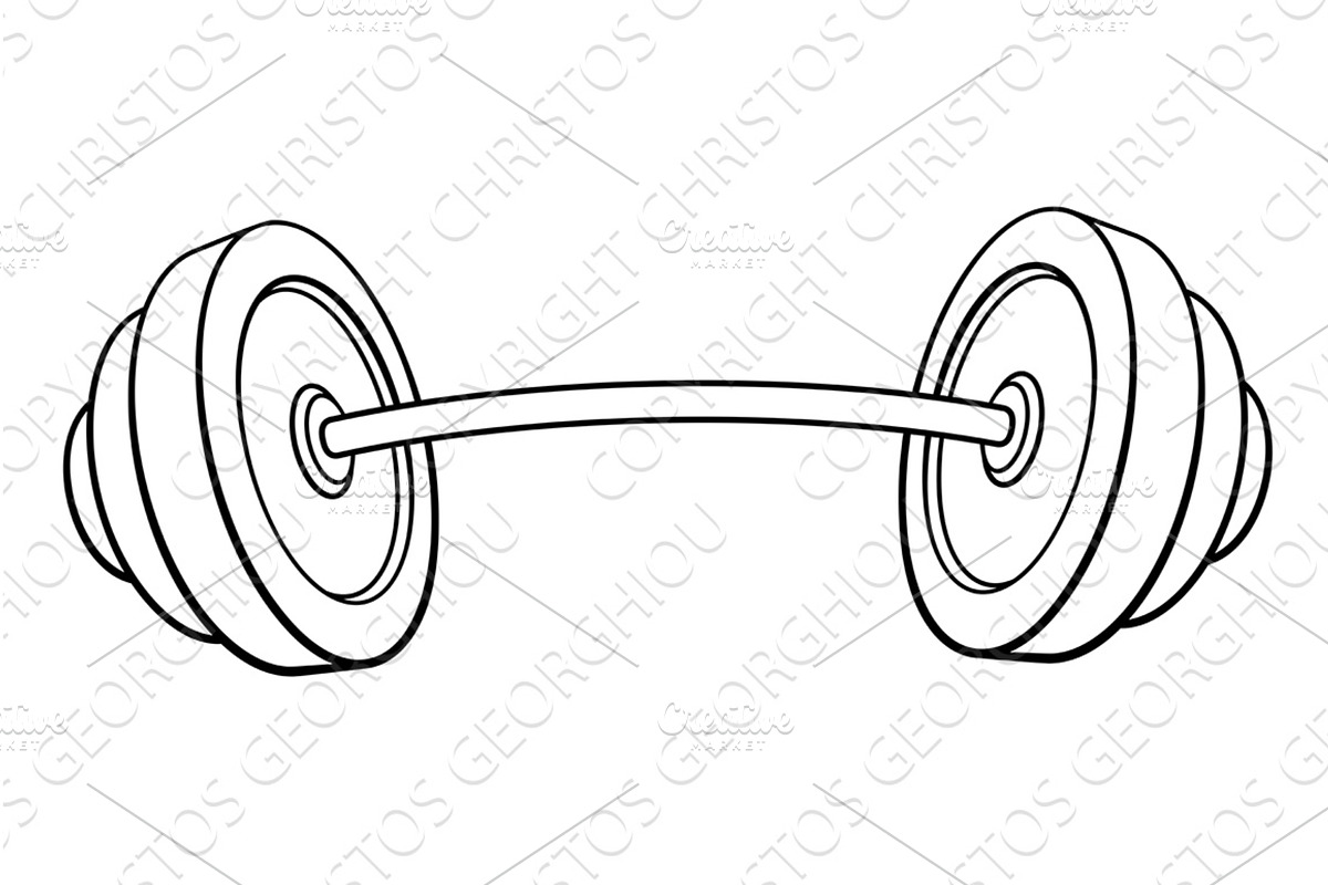 Cartoon Weights Barbell Illustration, an Object Illustration by Christos Georghiou