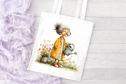 Whimsical Spring Grandma Clipart, a Seasonal Illustration by Canvas Craft (Thumbnail 8 of 10)