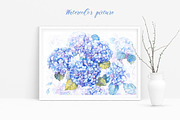 SALE! Hydrangea Watercolor Flowers, an Illustration by Irina Diasli (Thumbnail 4 of 6)