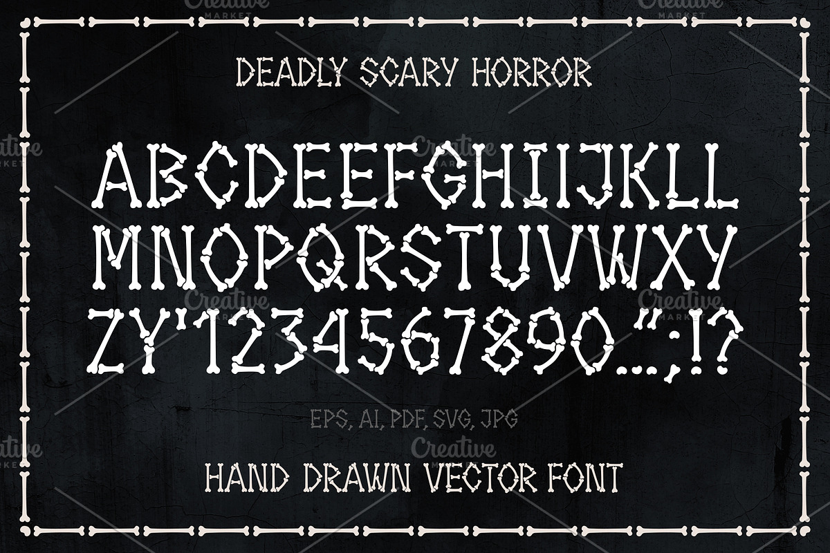 Halloween Bones vector font, an Object Illustration by Ledokolua (Photo 2 of 2)