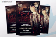 Freak Show Hallooween Flyer Template, a Flyer Template by DopeDownloads (Thumbnail 1 of 3)