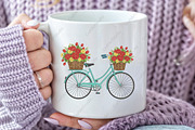 Faux Crochet Bicycle & Flower Basket, an Illustration by CraftArtStudio (Thumbnail 2 of 4)