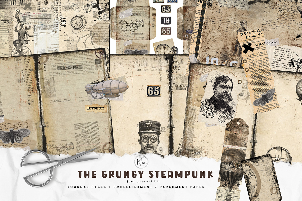 The Grungy Steampunk Junk Journal, a Decorative Illustration by meribela (Photo 1 of 7)