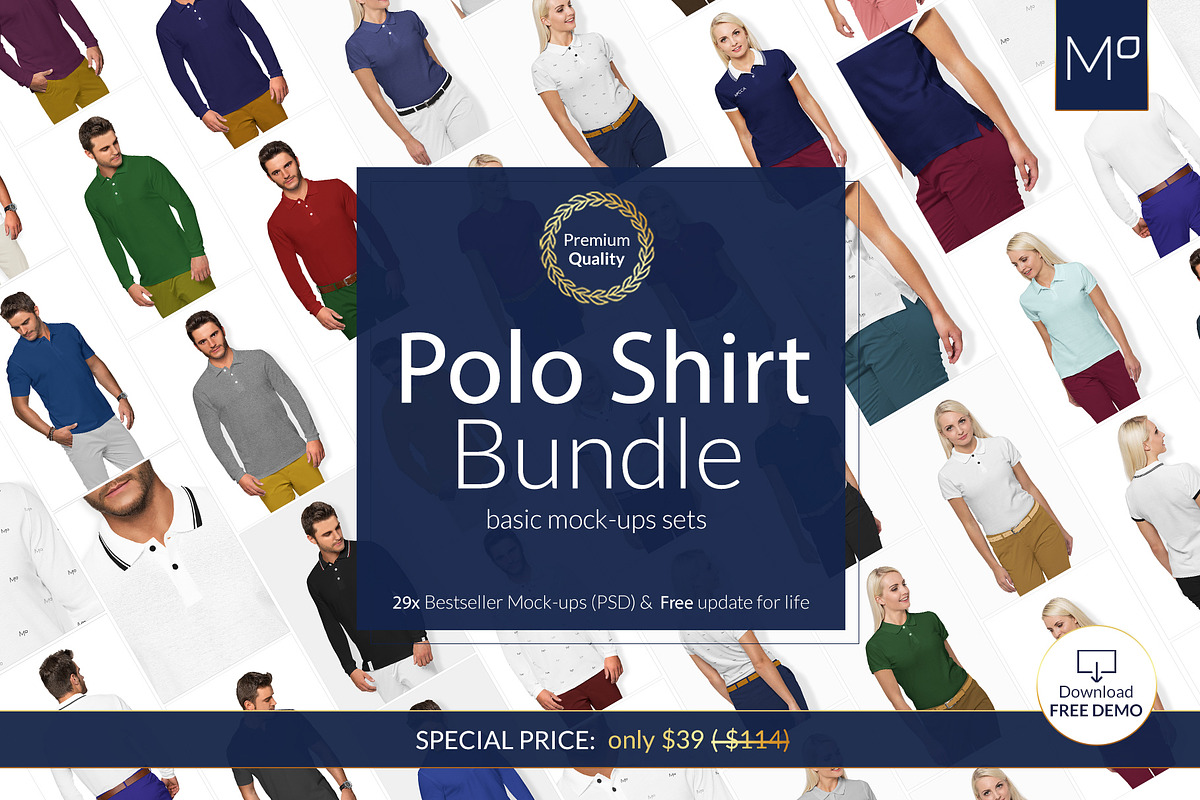 POLO SHIRT BUNDLE 29xMock-ups + DEMO, a Books & Magazine Mockup by Apparel_Mockups (Photo 4 of 29)