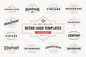 24 retro logotype templates