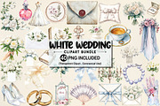 Watercolor White Wedding Bundle, an Illustration by Pixels.Craft (Thumbnail 1 of 5)