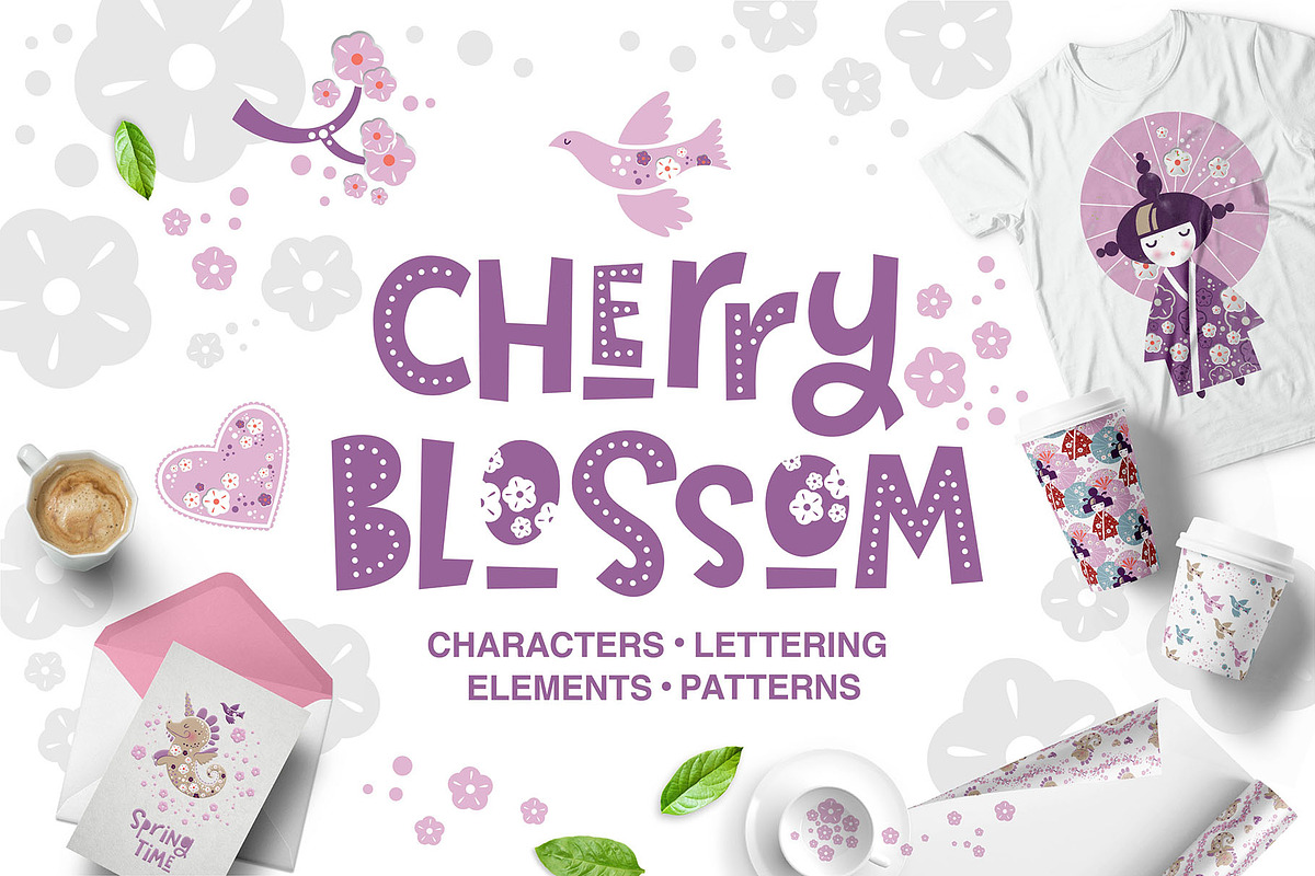 Cherry Blossom. Graphic set, an Illustration by Maru_art (Photo 1 of 10)