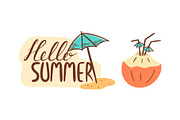 Vector Summer Lettering Stickers, a Decorative Illustration by EeKayStore (Thumbnail 3 of 6)