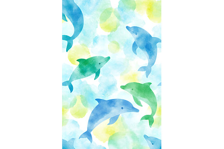 Colorful watercolor dolphins, an Animal Photo by Lermont51