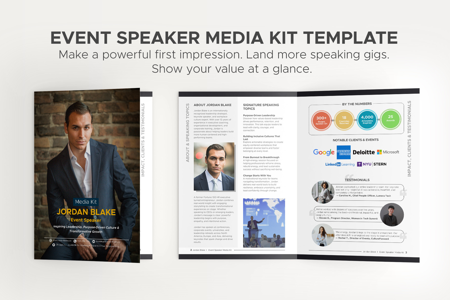 Event Speaker Media Kit Template by Oshin Design | Creative Market