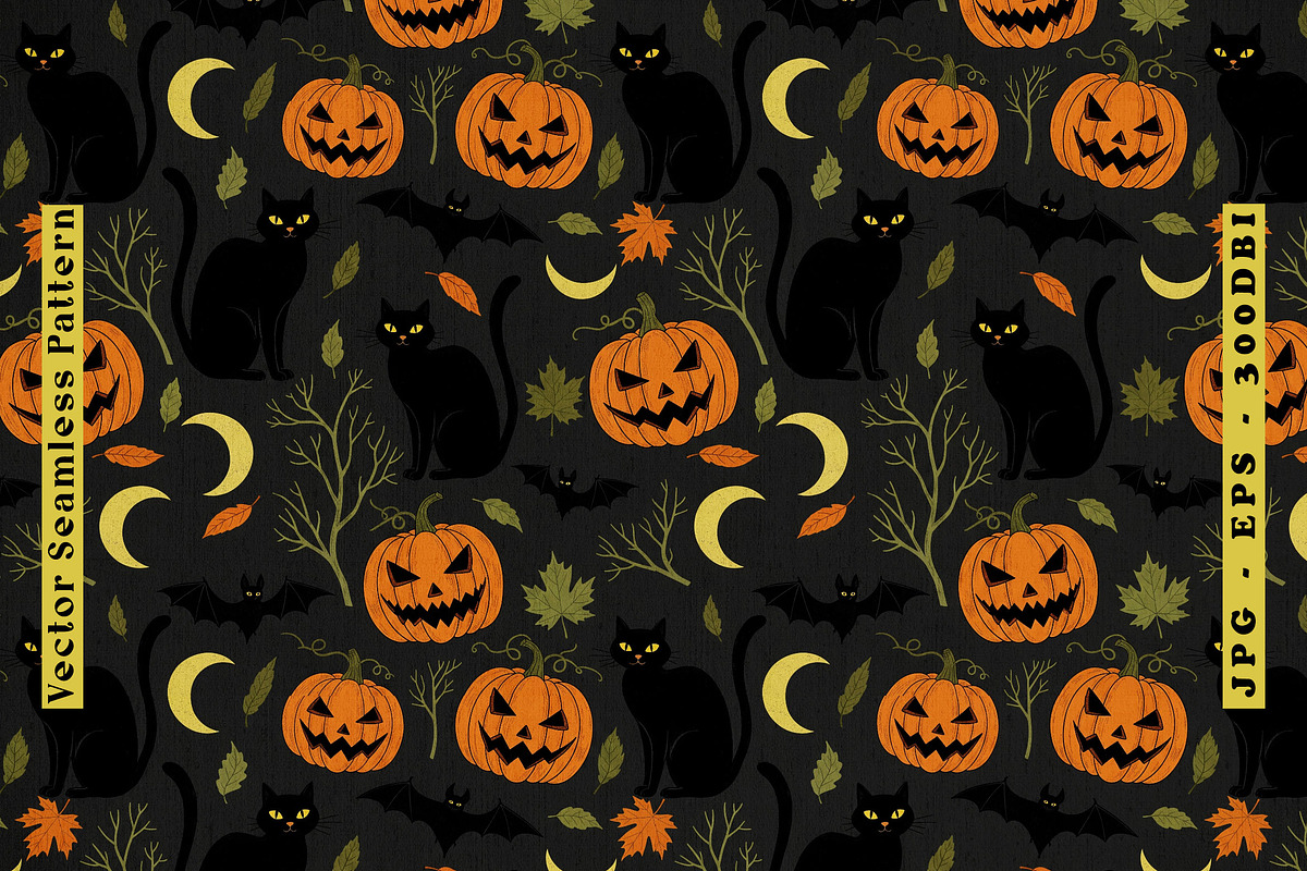 Cute Halloween Seamless Vector, a Pattern Graphic by one-touch (Photo 1 of 10)