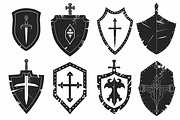 Medieval Shield Silhouette Bundle, an Illustration by balal (Thumbnail 10 of 10)
