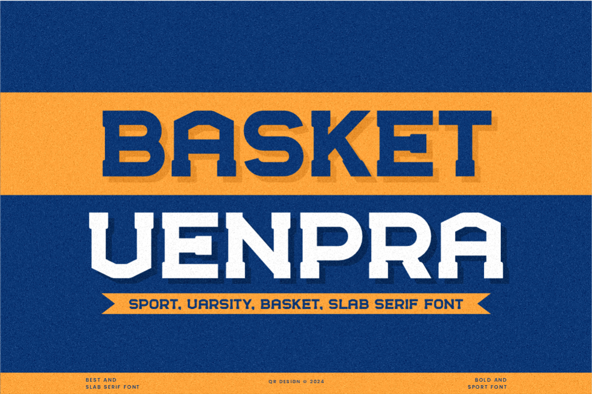 Basket Venpra - Sport Varsity Font, a Slab Serif Font by QR Design Studio (Photo 1 of 7)