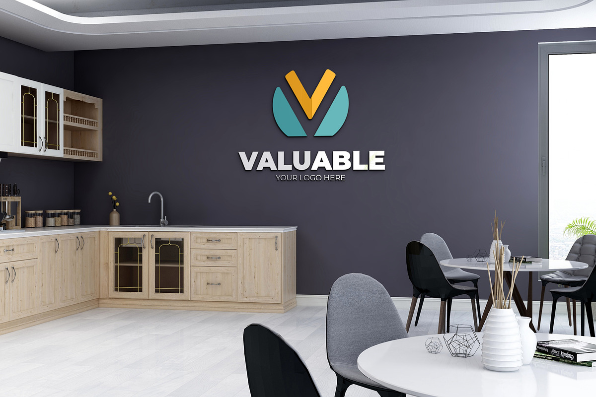 PSD Office Scene 3D Wall Mockup, a Product Mockup by Ayy (Photo 8 of 15)