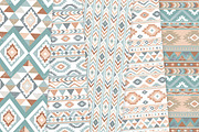 Blue and Brown Aztec Digital Paper, a Pattern Graphic by Avenie Digital (Thumbnail 4 of 4)