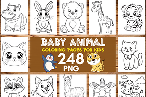 Baby Animal Coloring Pages for Kids, a Brochure Template by LA Design