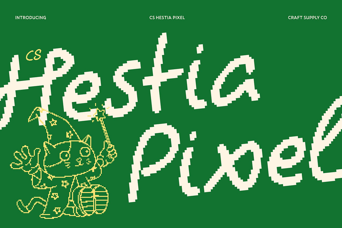 CS Hestia Pixel, a Handwritten Font by Craft Supply Co. (Photo 1 of 8)