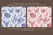 Seamless Set Flowers Poppy Poppies, a Pattern Graphic by Vintage (Thumbnail 2 of 14)