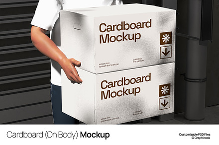 Cardboard (On Body) Mockup, a Packaging Mockup by graphicook