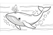 Whale Line Art Vector Bundle, an Illustration by yasushie (Thumbnail 13 of 51)