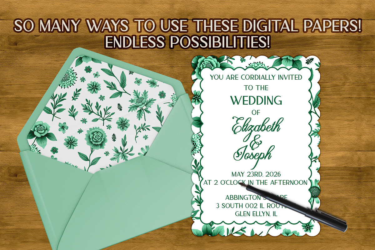 Chinoiserie Scrapbook Paper, a Background Graphic by AlexandHer Digital Art (Photo 3 of 6)
