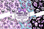 Kawaii Spooky girl seamless patterns, a Pattern Graphic by Sonch' s Curiosities (Thumbnail 1 of 3)