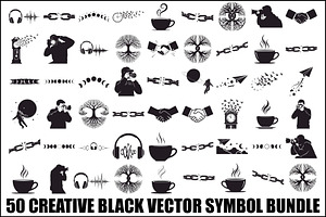50 Creative Black Vector Symbol Bund, an Illustration by Artivon