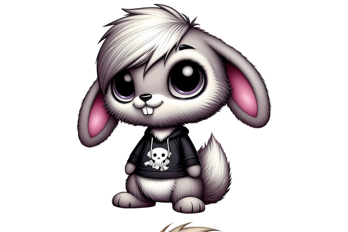 Cute Subculture Bunnies PNG Set, an Animal Illustration by DoubleTwists (Photo 4 of 5)