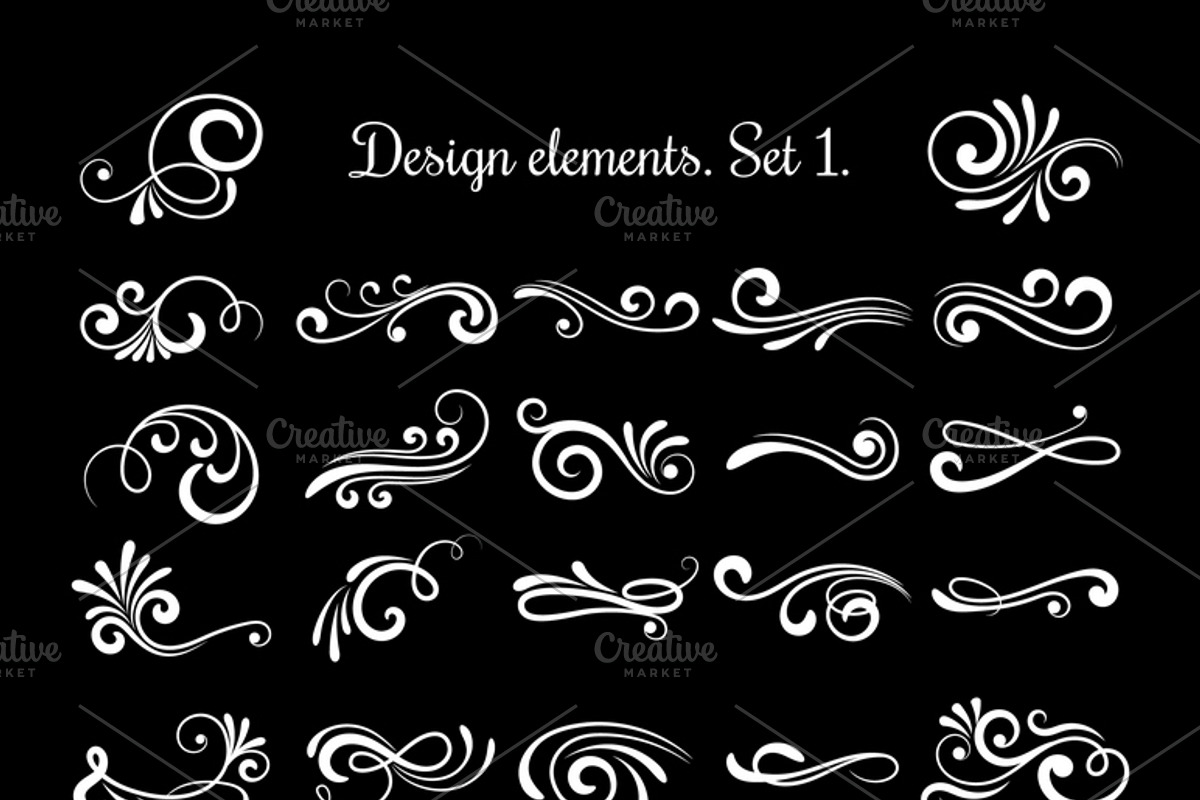 Flourish retro lined divider, a Decorative Illustration by Microvector