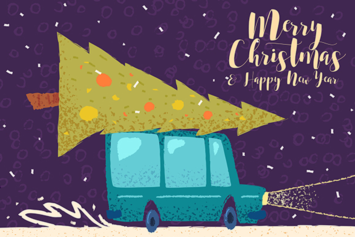 Vector Christmas card, a Decorative Illustration by Krolone