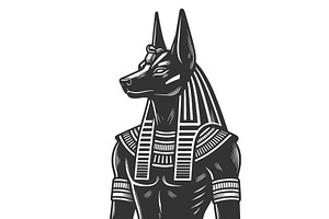 Anubis Egyptian God Jackal Head, an Illustration by AlexArt