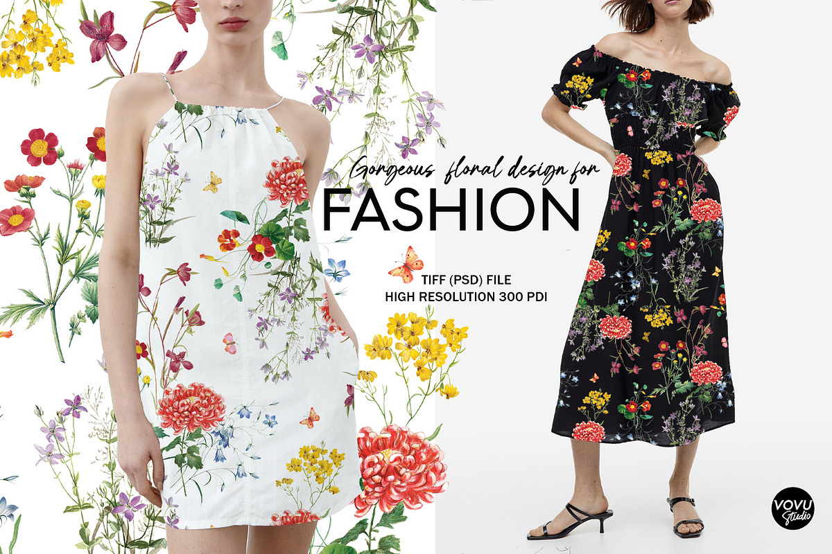 Wild floral Seamless Pattern Design, a Pattern Graphic by VOVU Studio (Photo 4 of 12)