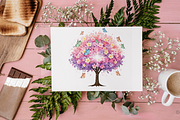 Happy Spring Tree Clipart - Pink., an Illustration by KennedyStudio (Thumbnail 5 of 5)