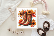 Watercolor Cowboy Autumn Clipart, an Illustration by CraftArtStudio (Thumbnail 6 of 6)