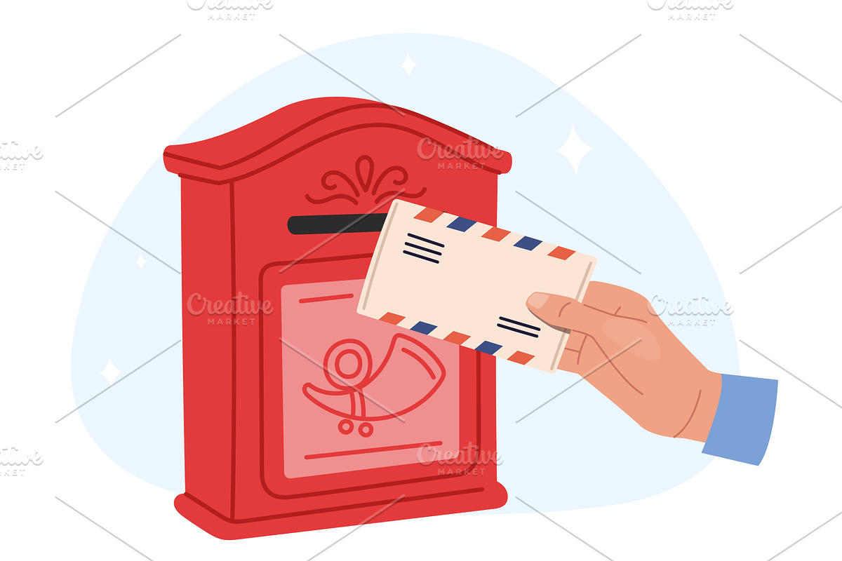Hand tosses envelope with letter, an Object Illustration by Vectorbuum