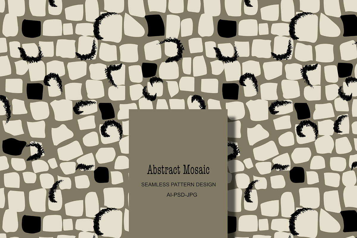 Abstract mosaic neutral tones tiles, a Pattern Graphic by Nocito Design