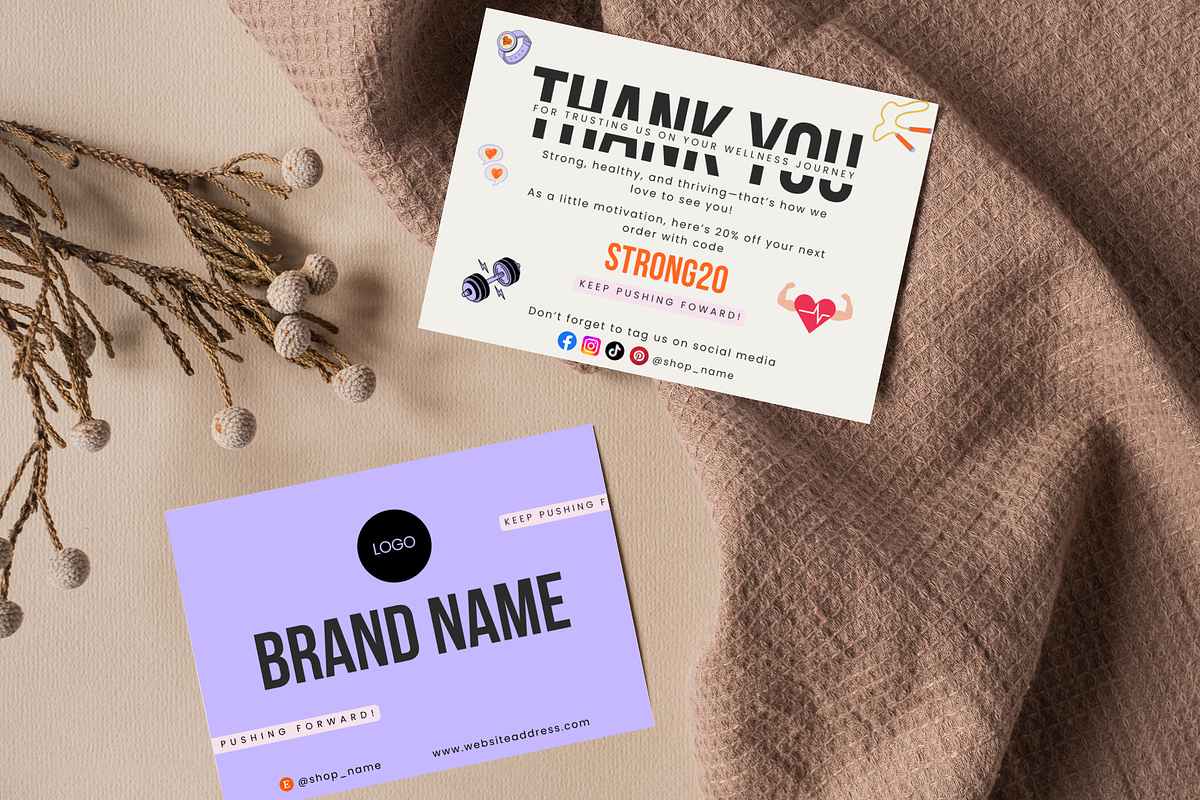 Fitness & Wellness Thank You Card, a Card Template by Elegant_Studio44 (Photo 6 of 6)